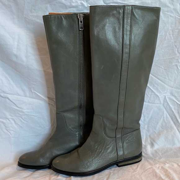 Knee High Grey Coach Boots - Picture 1 of 9